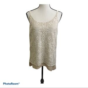 Cabi spaghetti strap knit with lining beige Top size small boho